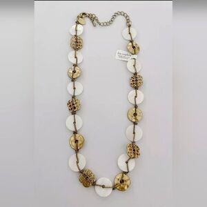 LIA SOPHIA GOLDTONE MOTHER OF PEARL 14"-18" NECKLACE NWT